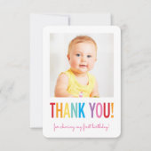 FOTO DANK U moderne gedurfde heldere kleurrijke ty Bedankkaart (Voorkant)