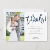 FOTO DANK U moderne hedendaagse script marine Bedankkaart (Voorkant)