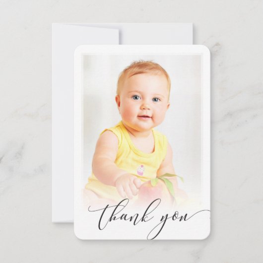 FOTO DANK U moderne kalligrafie script schrijven Bedankkaart (Voorkant)