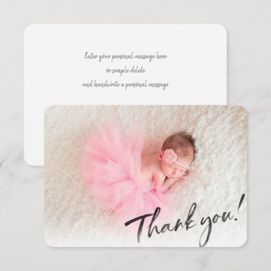 FOTO DANK U moderne kalligrafie script schrijven Bedankkaart (Voorkant / Achterkant)