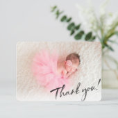 FOTO DANK U moderne kalligrafie script schrijven Bedankkaart (Staand voorkant)