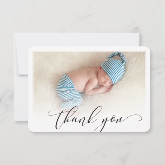 FOTO DANK U moderne kalligrafie script schrijven Bedankkaart (Voorkant)