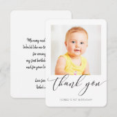 FOTO DANK U moderne kalligrafie script schrijven Bedankkaart (Voorkant / Achterkant)