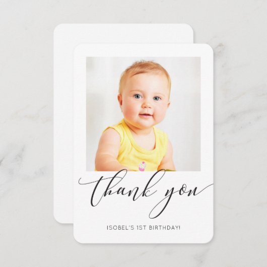 FOTO DANK U moderne kalligrafie script schrijven Bedankkaart (Voorkant / Achterkant)