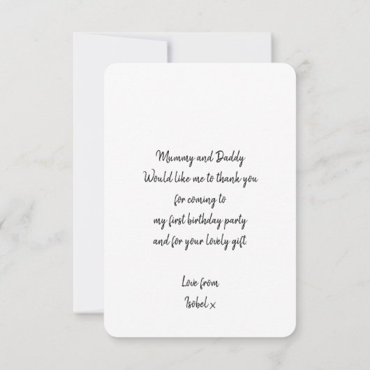 FOTO DANK U moderne kalligrafie script schrijven Bedankkaart (Achterkant)