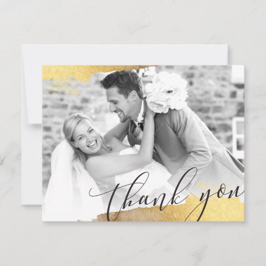 FOTO DANK U moderne luxe gouden vergulde randen Bedankkaart (Voorkant)