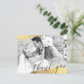 FOTO DANK U moderne luxe gouden vergulde randen Bedankkaart (Staand voorkant)