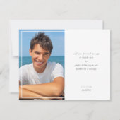 FOTO DANK U moderne ombre turquoise blauw Bedankkaart (Achterkant)