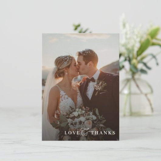 FOTO DANK U moderne overlay elegante ampersand Bedankkaart (Staand voorkant)