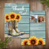 Foto Dank u Rustiek Land Zonnebloem Laarzen Bedankkaart