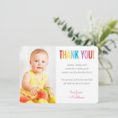 FOTO DANK U schattige vet type leuk kleurrijk Bedankkaart (Staand voorkant)