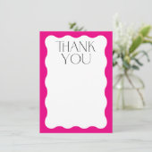 FOTO DANK U trendy elegante serif hot pink Bedankkaart (Staand voorkant)