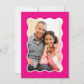 FOTO DANK U trendy elegante serif hot pink Bedankkaart (Achterkant)