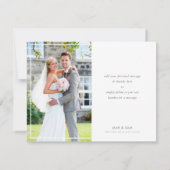 FOTO DANK U WEL moderne borstel letter zwart Bedankkaart (Achterkant)