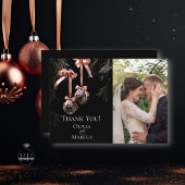 FOTO DANK U | Winter roze en Onyx Baubles Bedankkaart