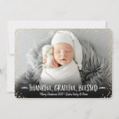 Foto dankbaar gezegend moderne kerst feestdagenkaart (Voorkant)