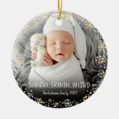 Foto: Dankbare, gezegende sneeuwvlok vakantie Keramisch Ornament (Voorkant)