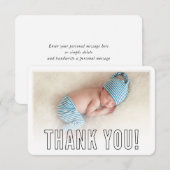 FOTO DANKJE moderne vette omlijning overlay zwart Bedankkaart (Voorkant / Achterkant)