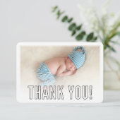 FOTO DANKJE moderne vette omlijning overlay zwart Bedankkaart (Staand voorkant)