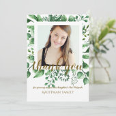 FOTO DANKJEWEL Bat Mitzvah Kaart - Zwart Goud (Staand voorkant)