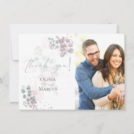 Foto Dankjewel  |  Moderne Aquarel Eucalyptus Bedankkaart