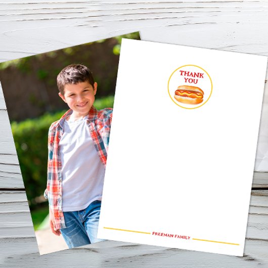 Foto Dankkaart Hotdog – Kinder BBQ Kookfeest Bi Bedankkaart