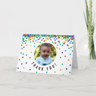 Foto dankkaart   Verjaardagsconfetti Kaart