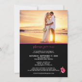 Foto Dark Tropical Tied Knot Just getrouwd Kaart (Achterkant)