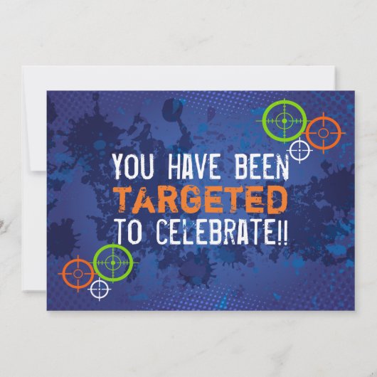 Foto Dart Label Party Dart Wars Verjaardagsuitnodi Kaart (Achterkant)