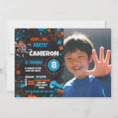 Foto Dart Party Verjaardag Uitnodiging | Dart Pist (Voorkant)