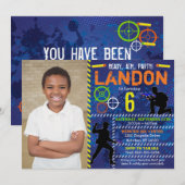 Foto Dart Wars verjaardagsfeestje uitnodiging (Voorkant / Achterkant)