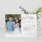 Foto: Date Calendar Marble Roos Gold opslaan Kaart (Staand voorkant)