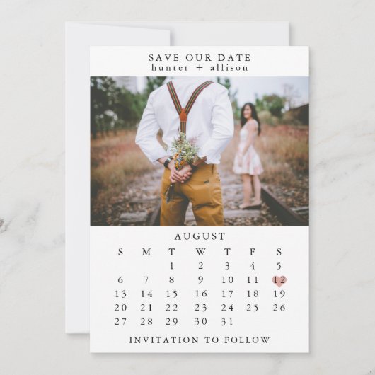 Foto: Date Calendar opslaan Save The Date (Voorkant)