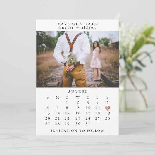 Foto: Date Calendar opslaan Save The Date (Staand voorkant)