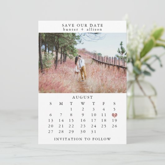 Foto: Date Calendar opslaan Save The Date (Staand voorkant)