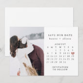 Foto: Date Calendar opslaan Save The Date (Voorkant / Achterkant)