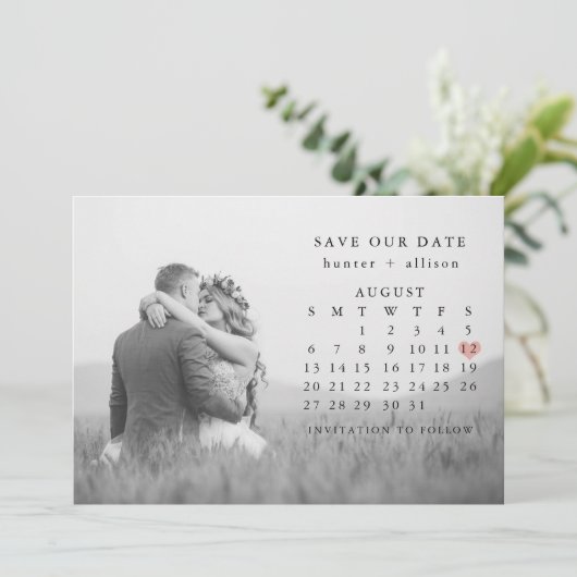 Foto: Date Calendar opslaan Save The Date (Staand voorkant)