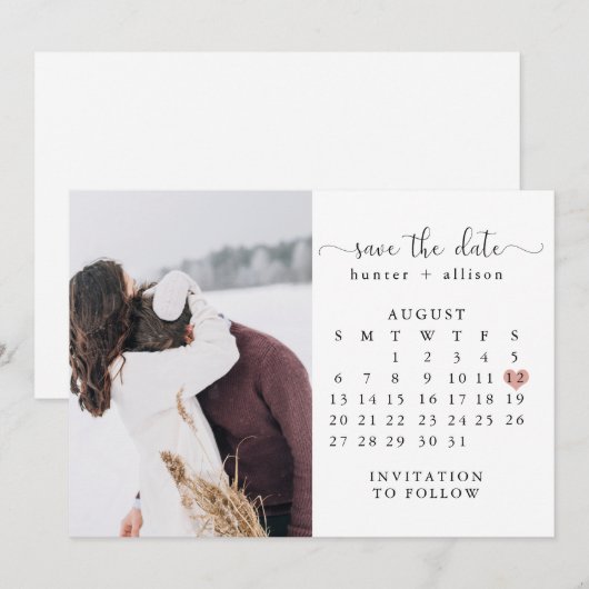 Foto: Date Calendar opslaan Save The Date (Voorkant / Achterkant)