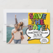 Foto: Date Fun Retro Comic Book Pop Art opslaan Kaart (Voorkant)