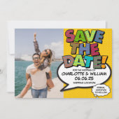 Foto: Date Fun Retro Comic Book Pop Art opslaan Save The Date (Voorkant)