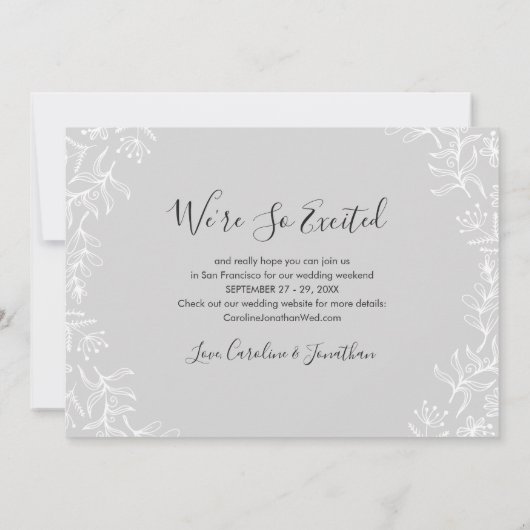 Foto: Date Hand Drawn Petite Flowers opslaan Save The Date (Achterkant)