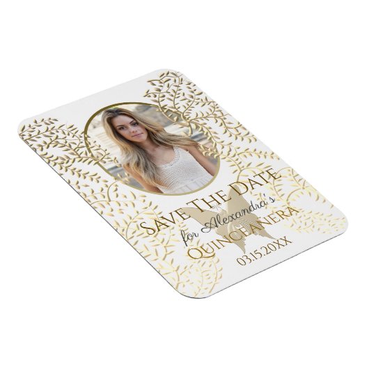 Foto: Date Quinceanera opslaan Magneet (Rechterzijde)