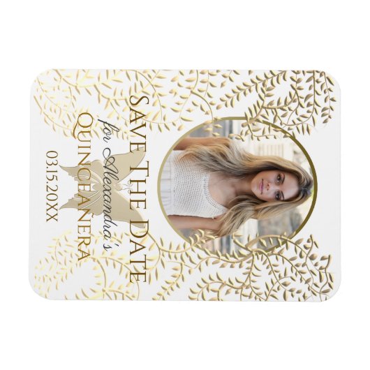 Foto: Date Quinceanera opslaan Magneet (Horizontaal)