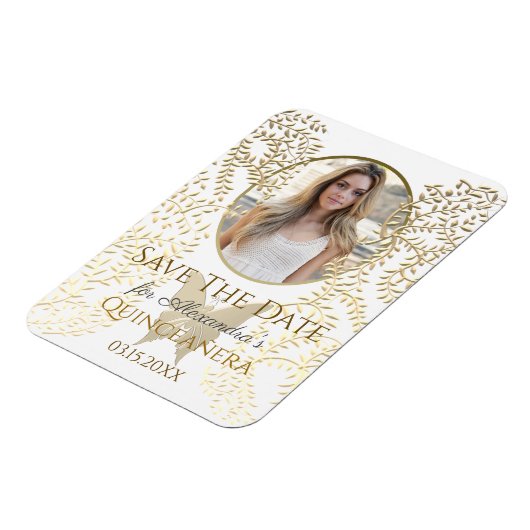 Foto: Date Quinceanera opslaan Magneet (Linkerzijde)