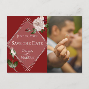 Foto: Date Wine en Blush Rozen opslaan Briefkaart