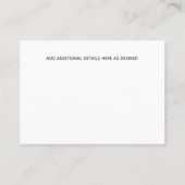 FOTO DATUM WIJZIGEN Kleine Elegante Bruiloft Contactkaartje (Achterkant)