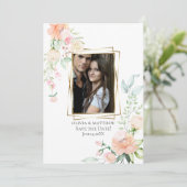 FOTO DE DATUM OPSLAAN | Waterverf Koraalbloemen Kaart (Staand voorkant)