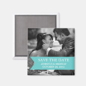 Foto De datummagneet opslaan (blauwgroen) Magneet (Voorkant / Achterkant)