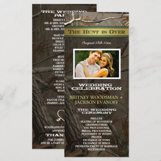 Foto De jacht is over Camo bruiloft programma's (Voorkant / Achterkant)