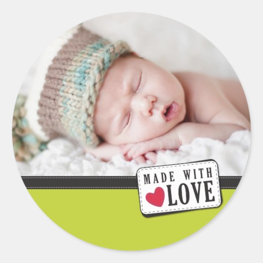 FOTO DECORATIEF LABEL :: gemaakt met liefde 1 (Voorkant)